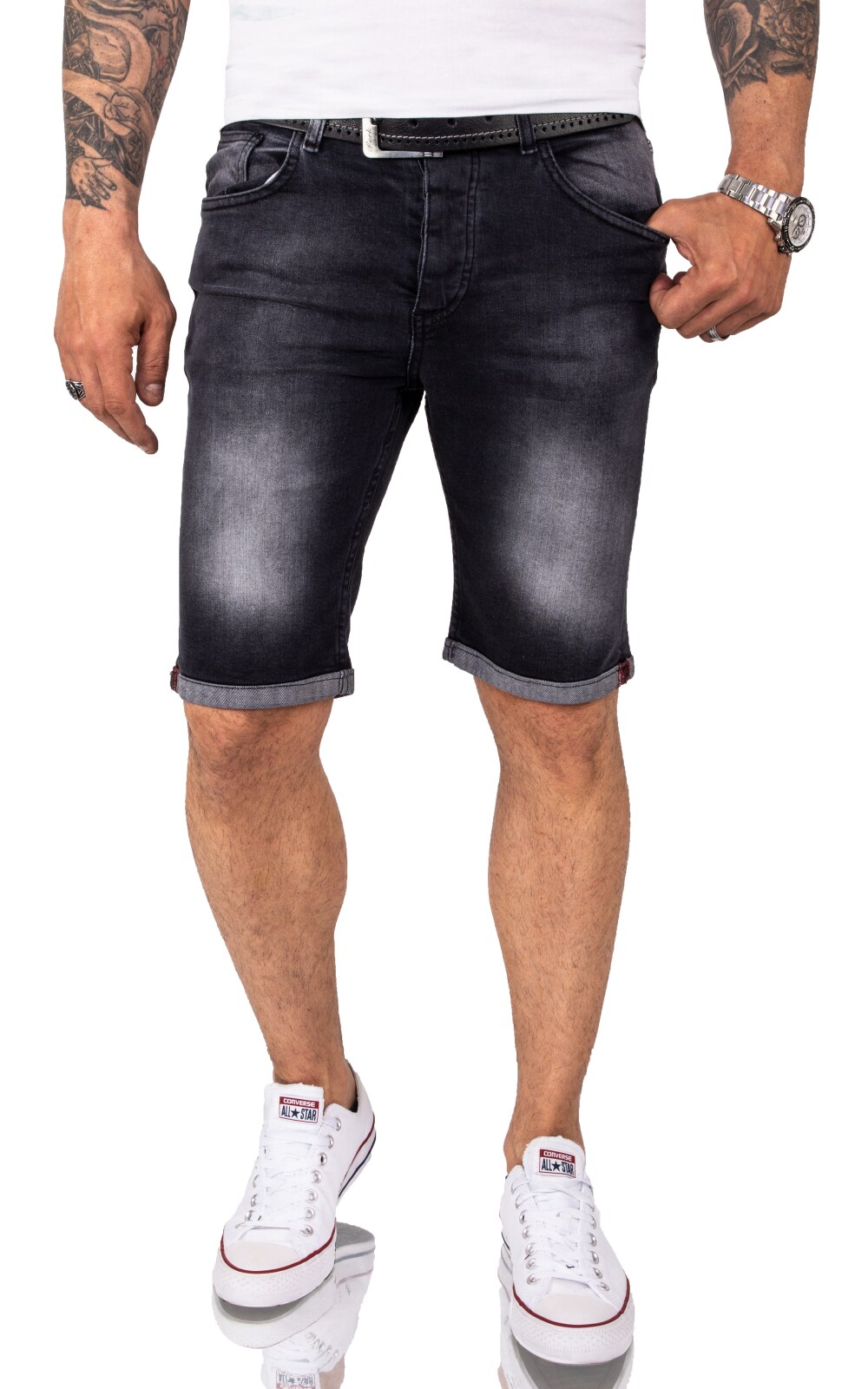 Rock Creek Shorts Jeansshorts Dunkelgrau Regular Fit - Bild 1