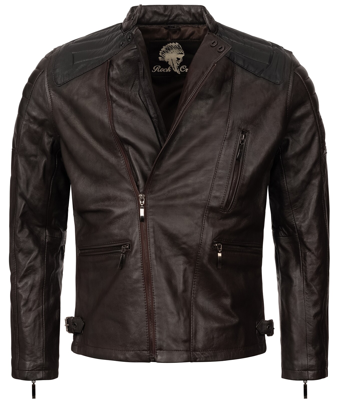Rock Creek Lederjacke Biker-Style Regular Fit