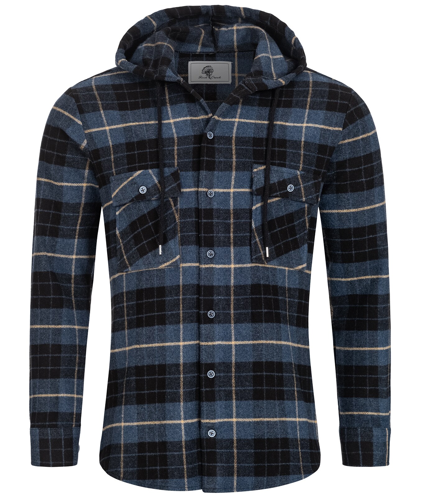 Rock Creek Hemd Kariertes Hemd mit Kapuze Regular Fit - Bild 1