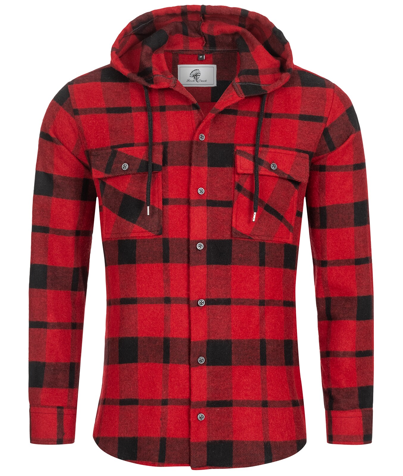 Rock Creek Hemd Kariertes Hemd mit Kapuze Regular Fit | 04251882509204