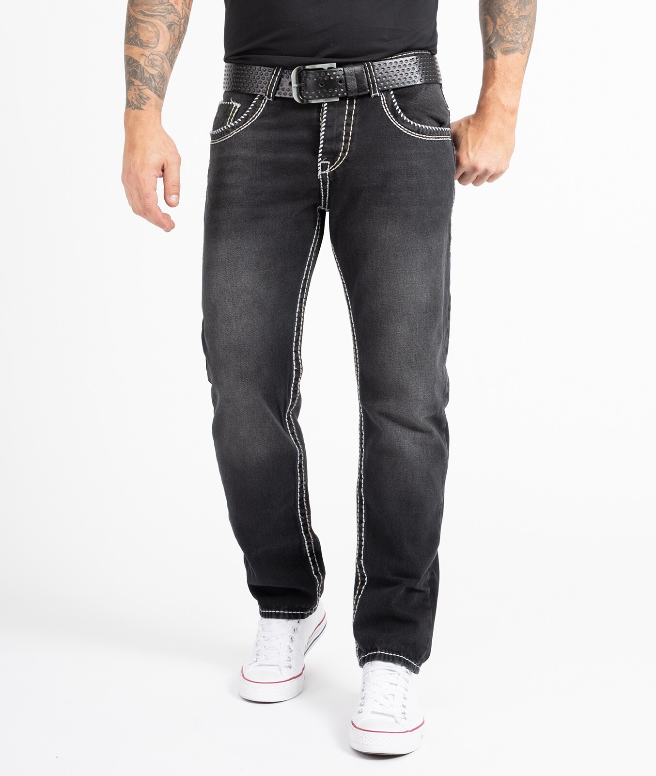 Rock Creek Jeans Comfort Fit dicke Nähte Loose Fit