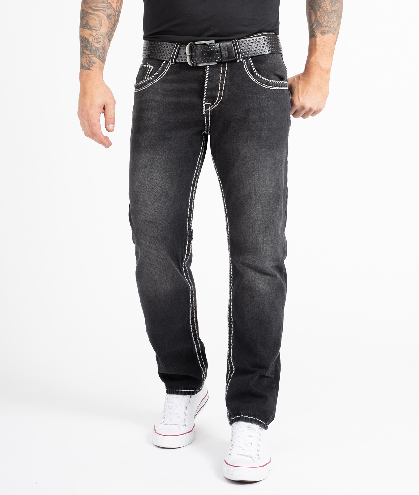 Rock Creek Jeans Comfort Fit dicke N&auml;hte Loose Fit - Bild 1