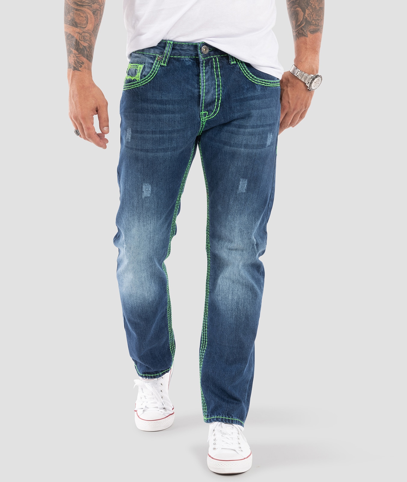 Rock Creek Jeans Comfort Fit dicke N&auml;hte Loose Fit - Bild 1