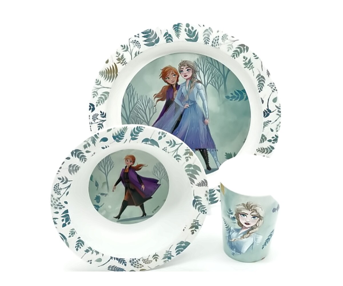 Frozen Disney Die Eisk&ouml;nigin Kindergeschirr 3er Set Elsa Anna - Bild 1