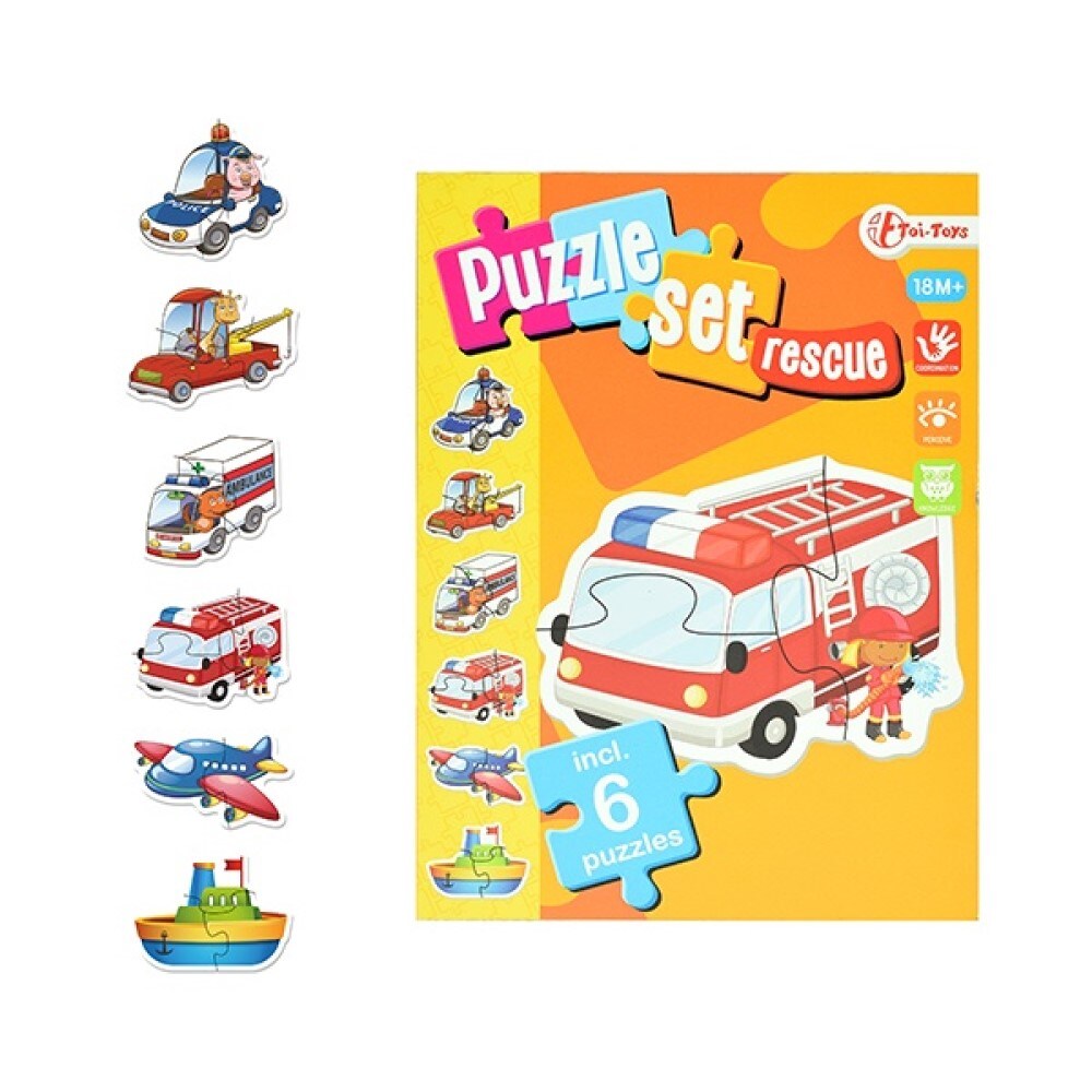 Baby Puzzle-Set Rettungsdienste 6 Fahrzeuge - Bild 1