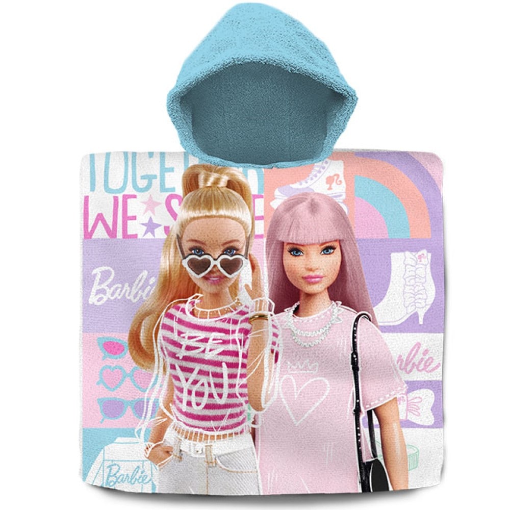 Barbie Kinder-Poncho Baumwolle Kinder-Handtuch - Bild 1