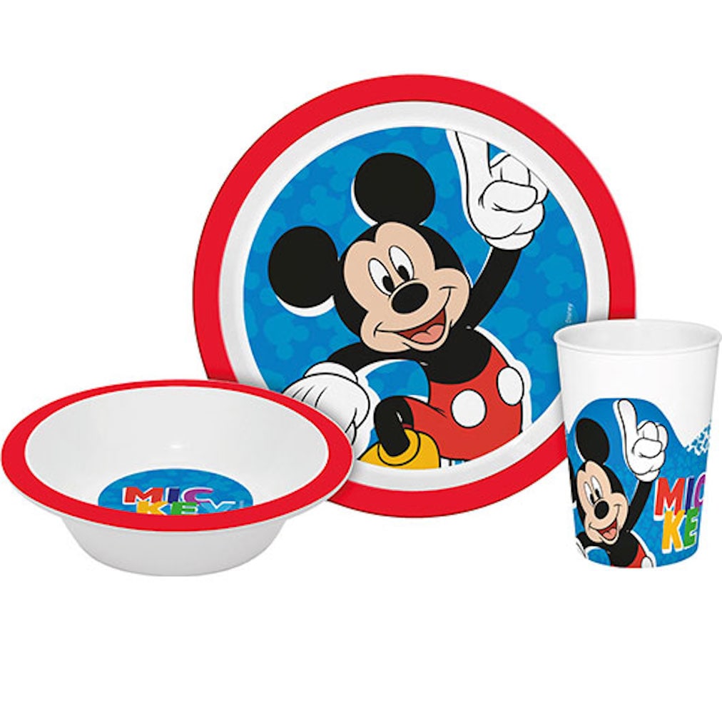 Disney Mickey Mouse Geschirrset Teller Sch&uuml;ssel Becher - Bild 1