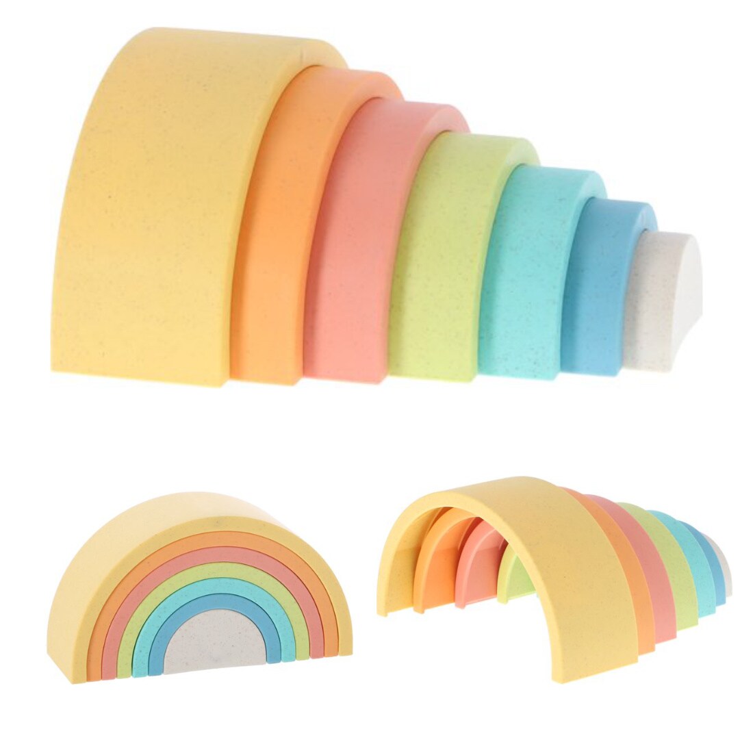 Stapelturm Regenbogenstapler Biokunststoff 7 Teile - Bild 1