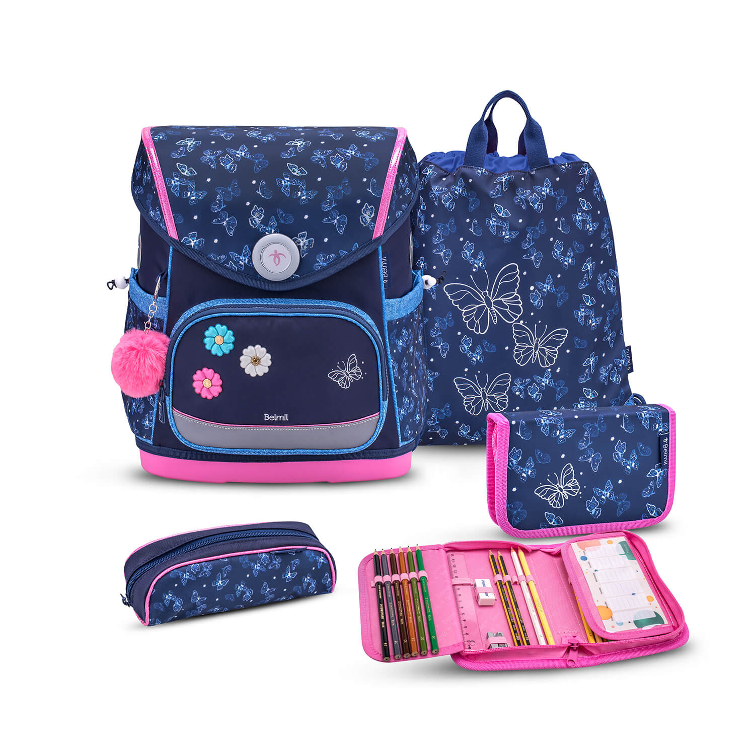 Rucksack Compact Plus Premium Schulranzen Set 4-teilig Sapphire Tasche - Bild 1