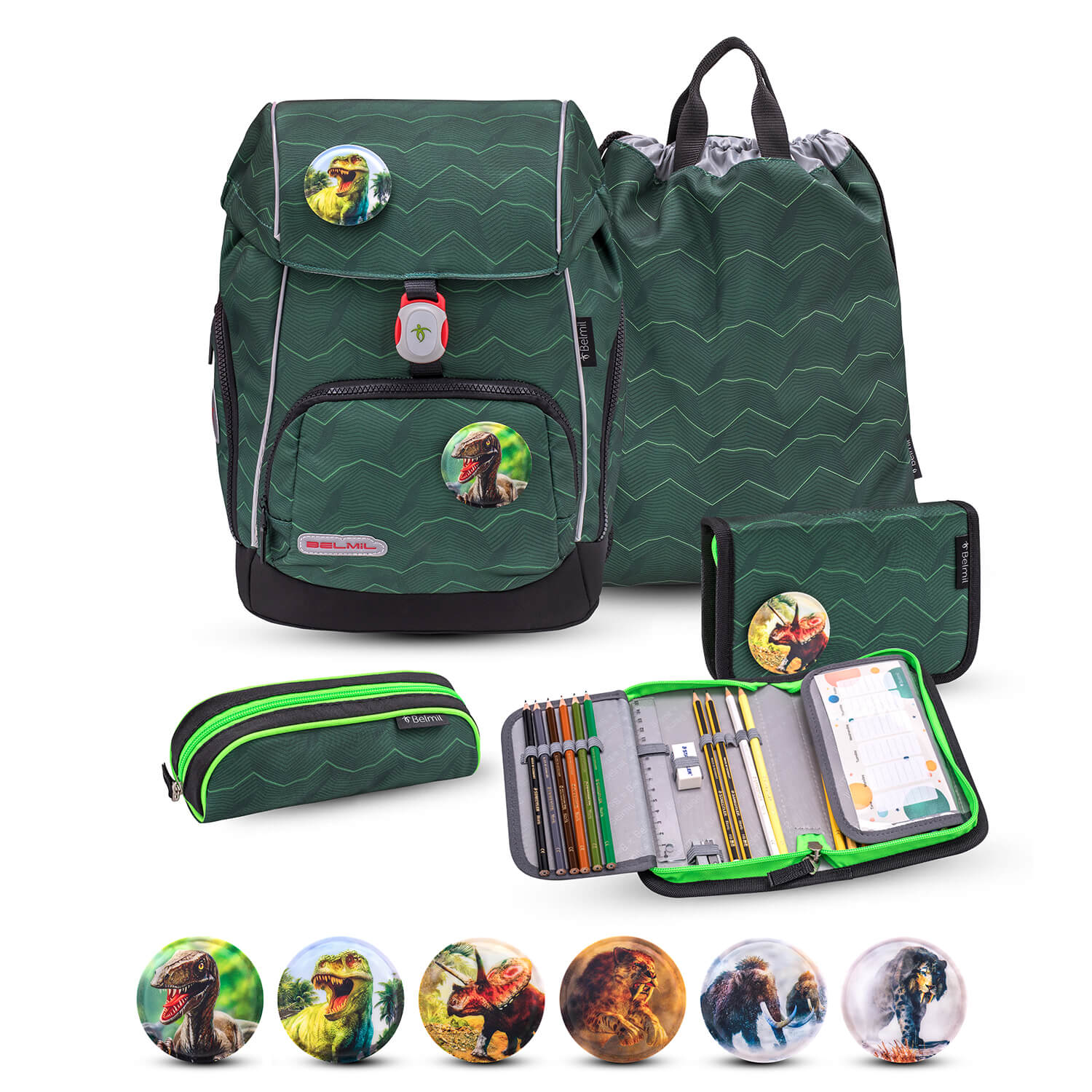 Rucksack Comfy Plus Premium Schulranzen Set 5-teilig Twist of Lime - Bild 1