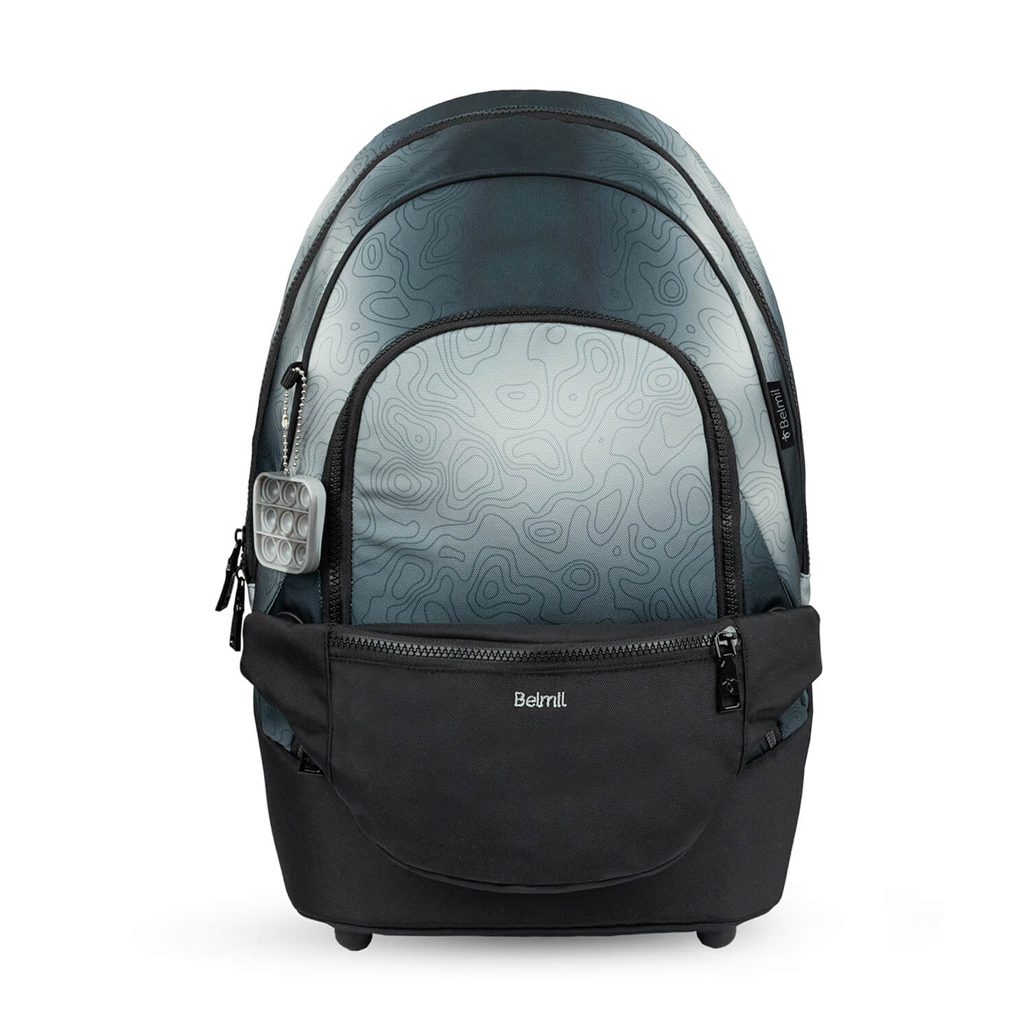 Rucksack 2-IN-1 Schultasche & G&uuml;rteltasche 2-teilig Ranzen Black Grey - Bild 1