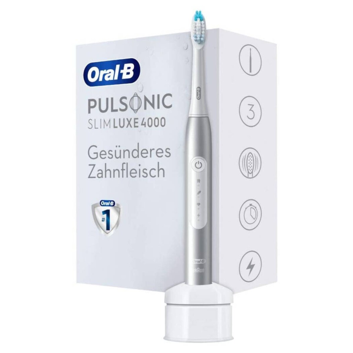 Oral-B Pulsonic Slim Luxe 4000 Platinum Schallzahnb&uuml;rste mit 3 Reinigungsmodi und sanfter Plaque-Entfernung - Bild 1