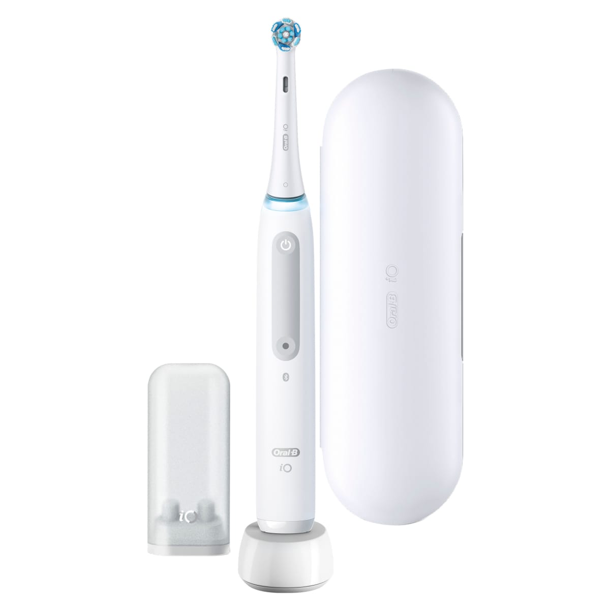 Oral-B iO Series 4, elektrische Zahnb&uuml;rste mit Magnet-Technologie, 4 Putzmodi, Reiseetui, Quite White - Bild 1