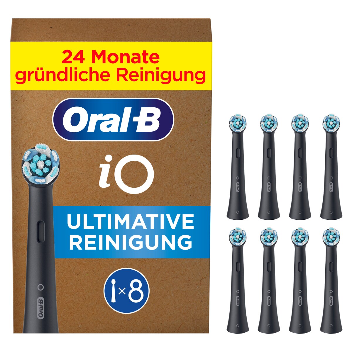 Oral-B iO Black Ultimative Reinigung Aufsteckbürsten, 8 Stück