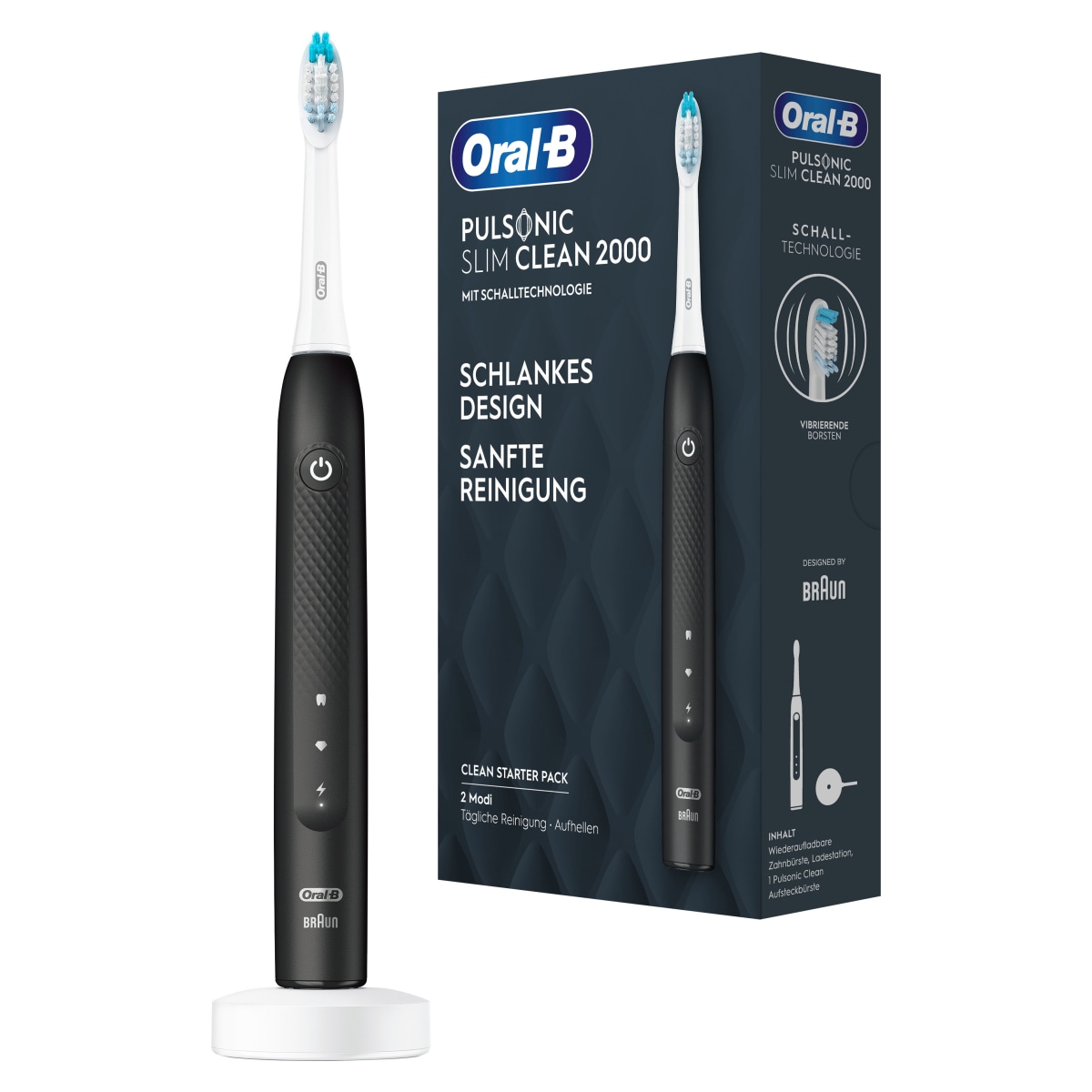 Oral-B Pulsonic Slim Clean 2000 elektrische Zahnb&uuml;rste Black - Bild 1