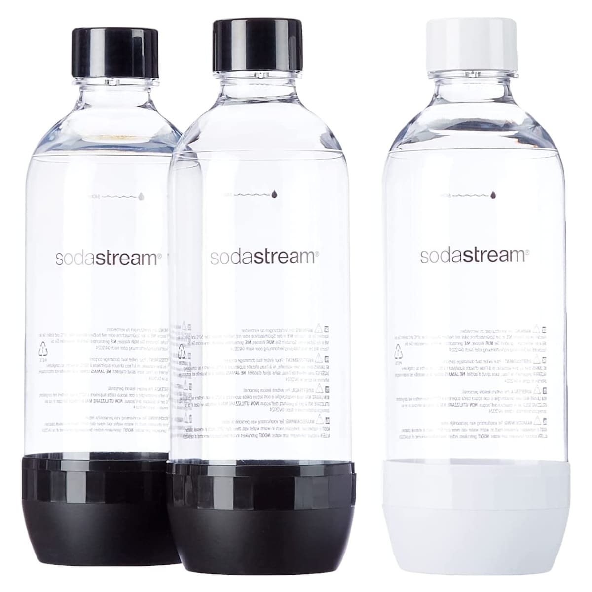 SodaStream PET Flaschen SET Standard 3x 1L weiss/schwarz - Bild 1
