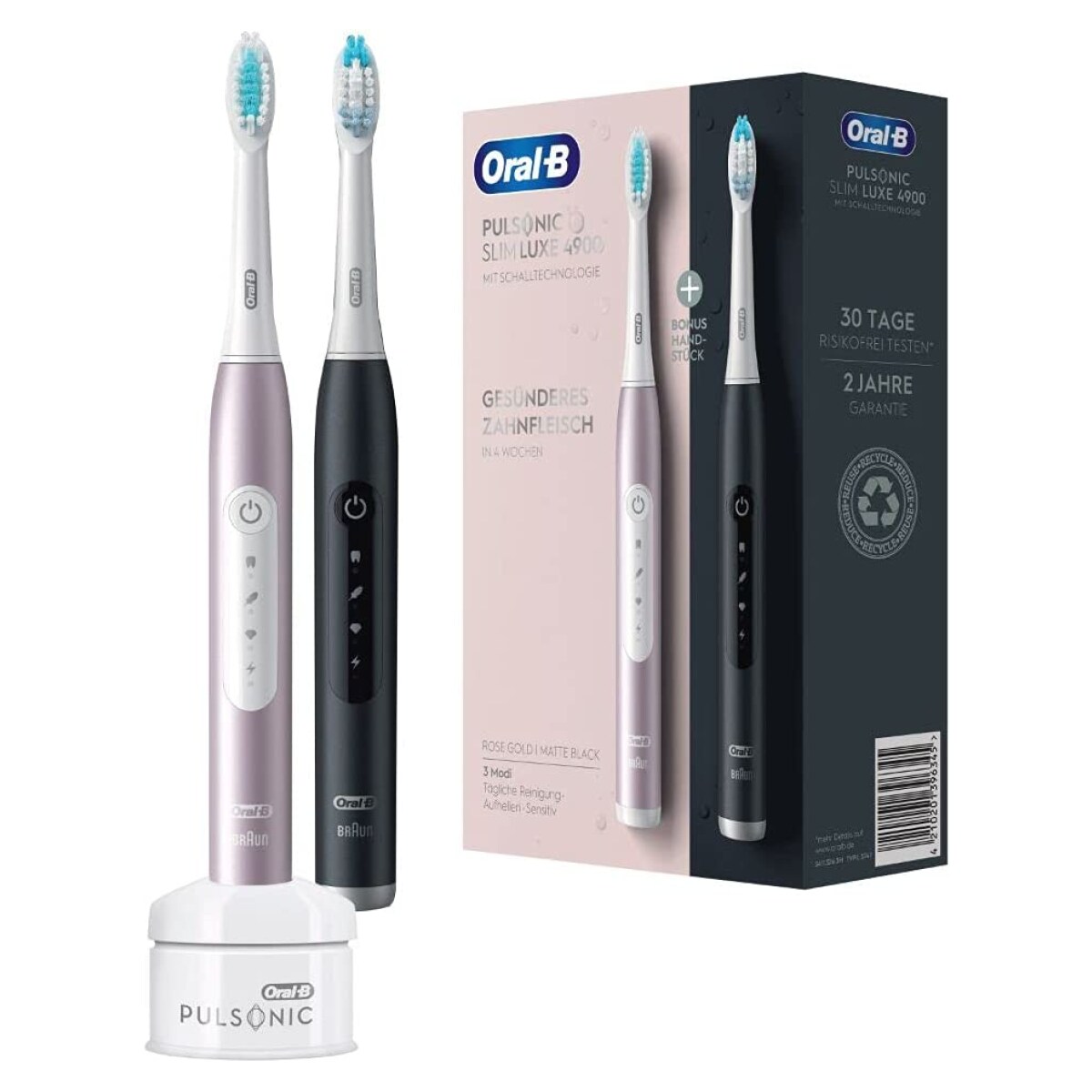Oral-B Pulsonic elektrische Zahnb&uuml;rste Slim Luxe 4900 Schwarz/Rosegold - Bild 1
