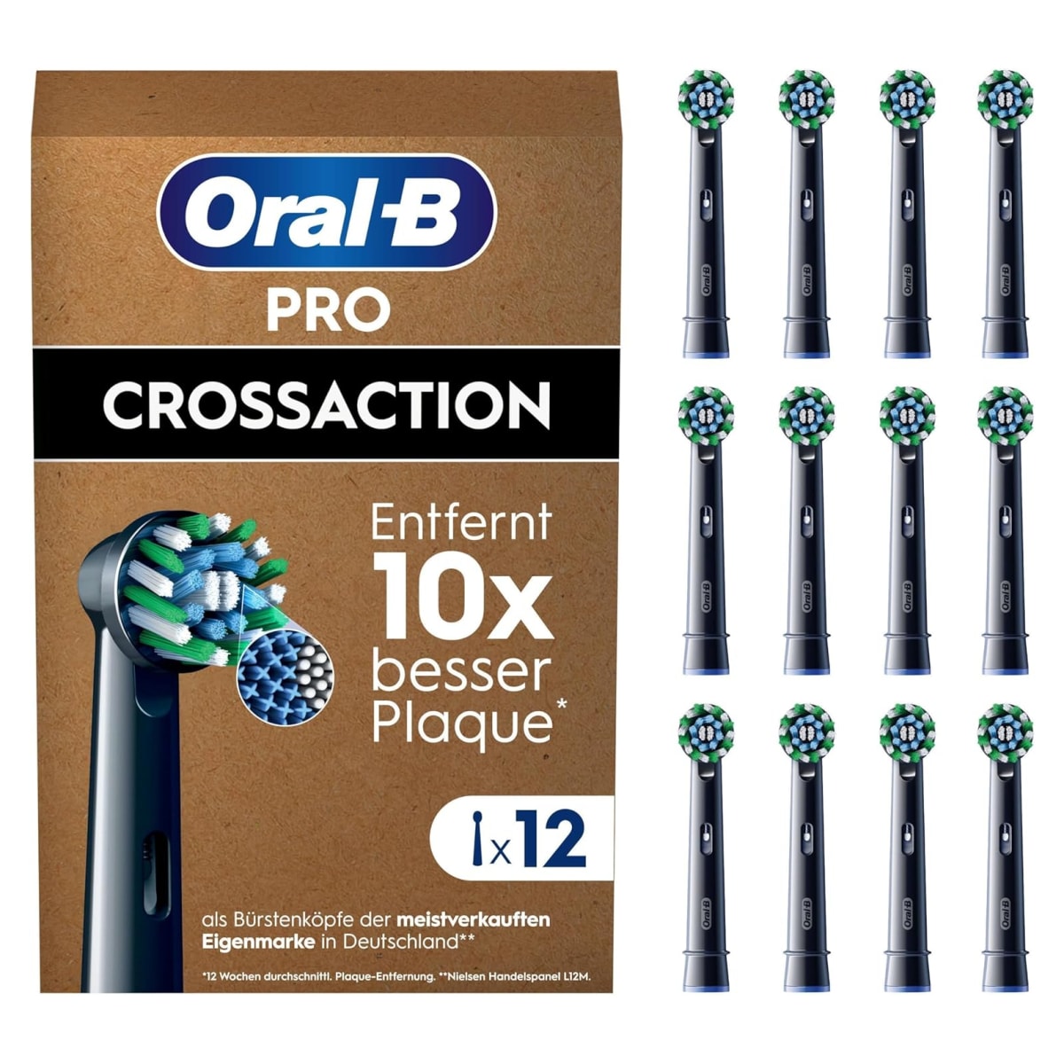 Oral-B Pro CrossAction BLACK 12er FFU Aufsteckb&uuml;rsten - Bild 1