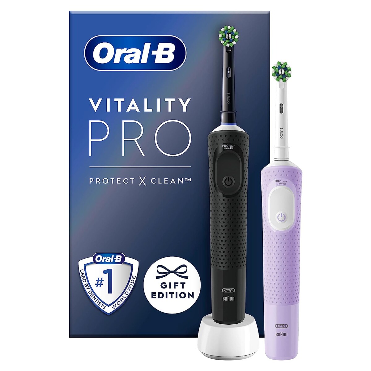 Oral-B Vitality Pro D103 Duo Black/Lilac Violet elektrische Zahnbürste