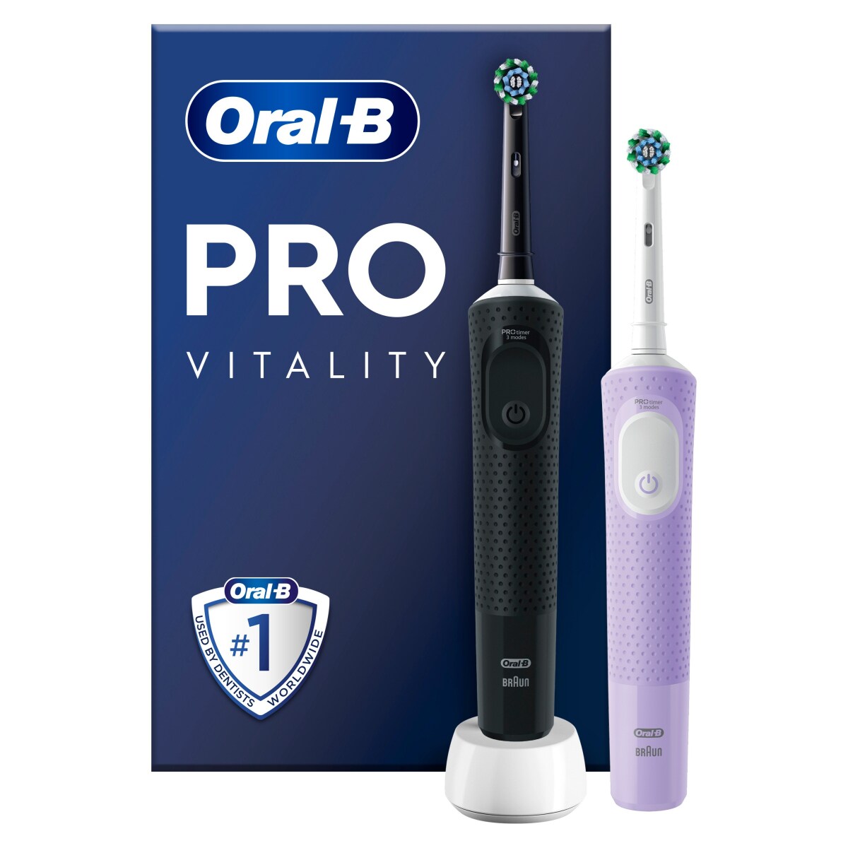 Oral-B Vitality Pro D103 Duo Black/Lilac Violet elektrische Zahnbürste
