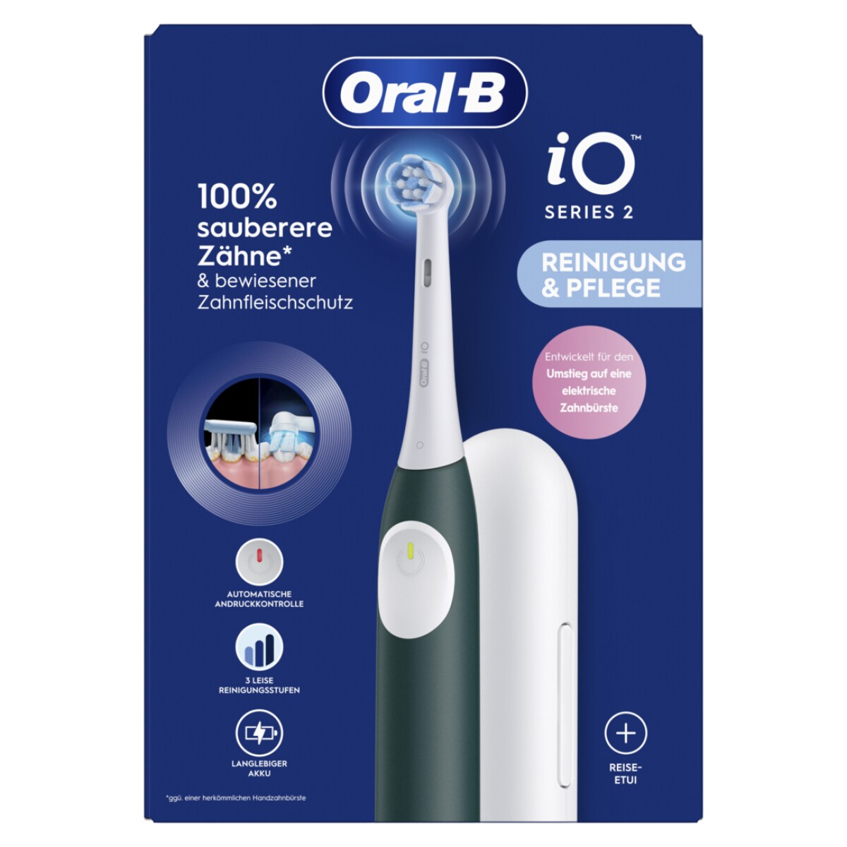 Oral-B iO Series 2 Elektrische Zahnb&uuml;rste, Forest Green - Bild 1