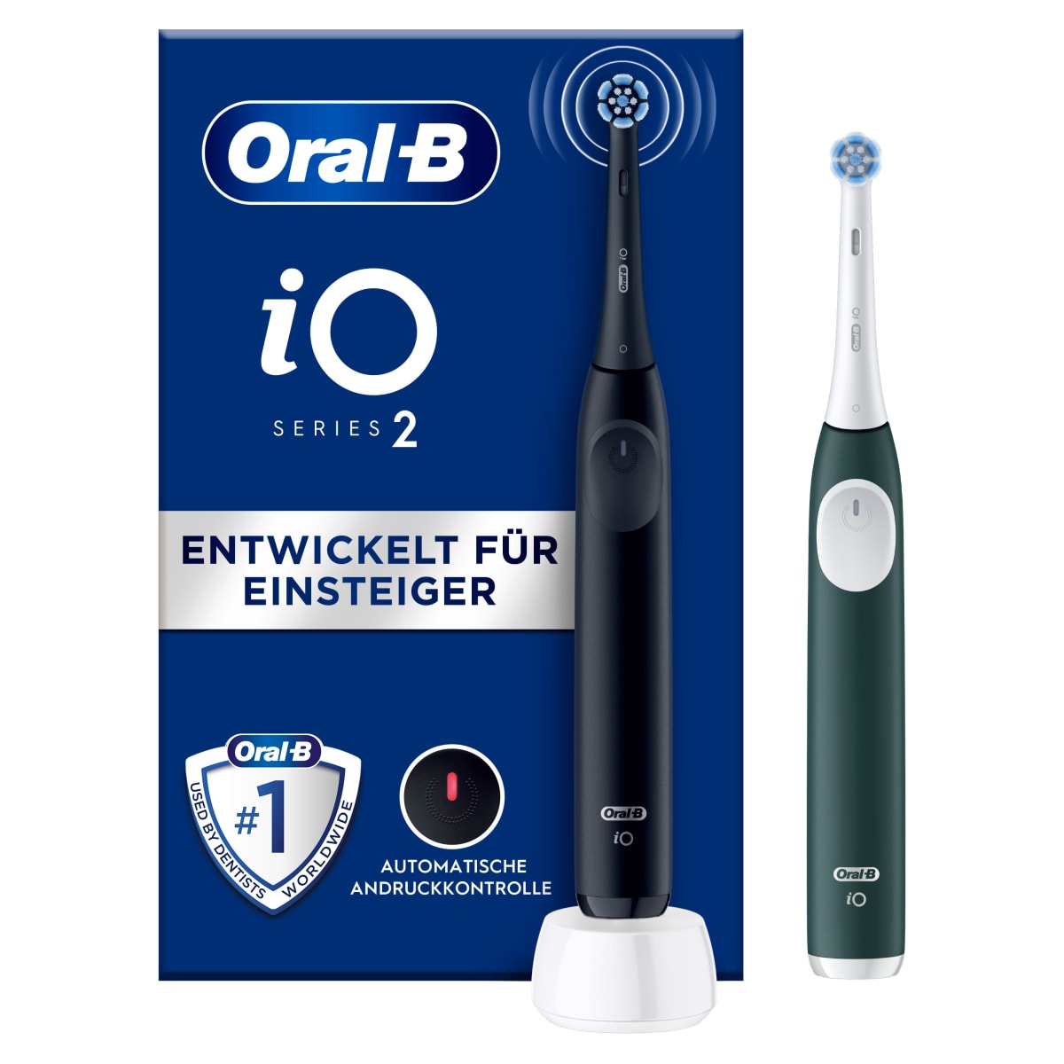 Oral-B iO Series 2 Elektrische Zahnb&uuml;rste, DUO Pack, Night Black / Forest Green - Bild 1