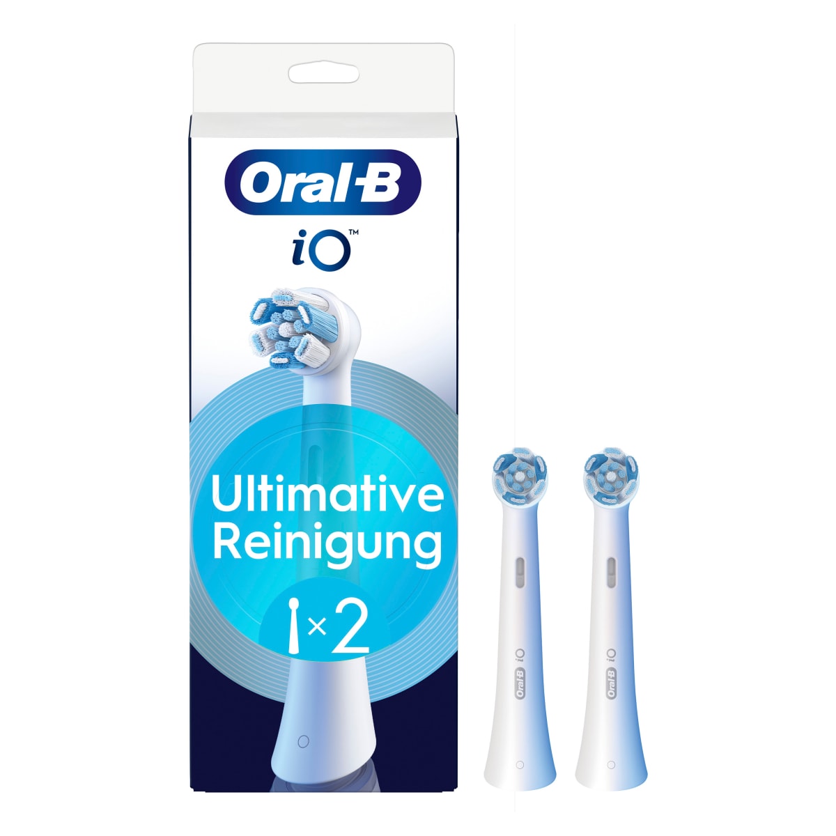 Oral-B iO Ultimative Reinigung, Original Aufsteckb&uuml;rsten f&uuml;r elektrische Oral-B iO Zahnb&uuml;rsten, 'Borsten-in-Borsten' B&uuml;ndel, Wei&szlig;, 2 St&uuml;ck - Bild 1