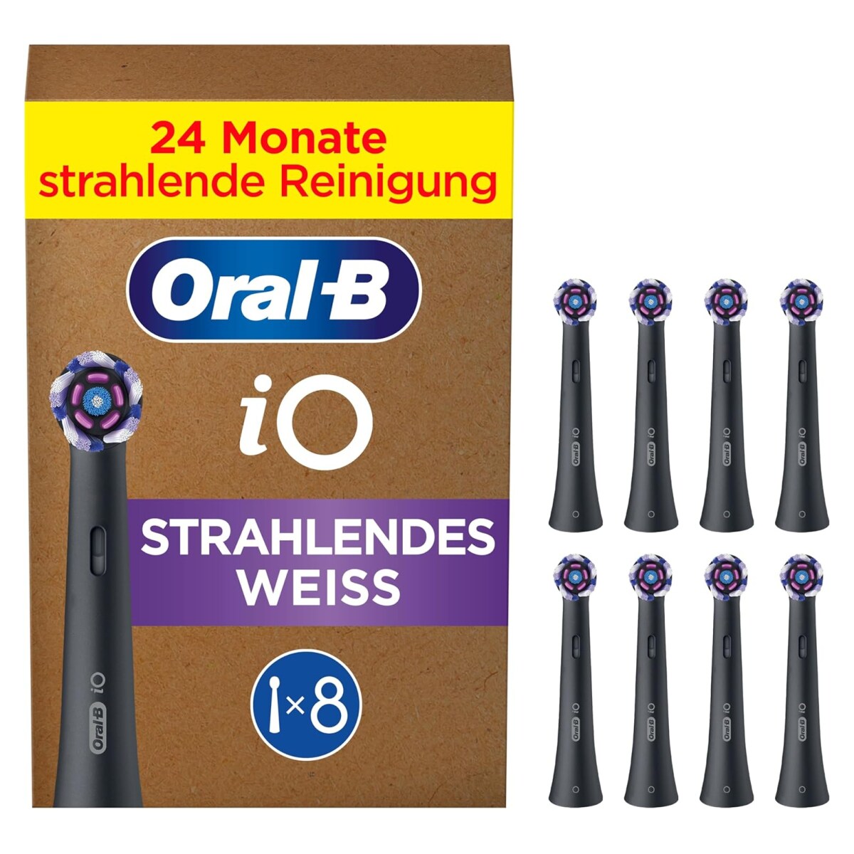 Oral-B iO RB WB-8 Radiant White schwarz FFU, Aufsteckb&uuml;rsten - Bild 1