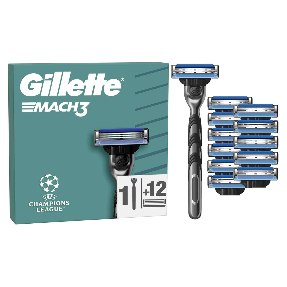 Gillette Mach3 Systemklingen 12er + Handst&uuml;ck - Bild 1