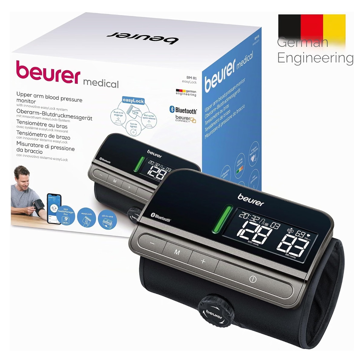 Beurer BM 81 easyLock Oberarm-Blutdruckmessger&auml;t Schwarz - Bild 1