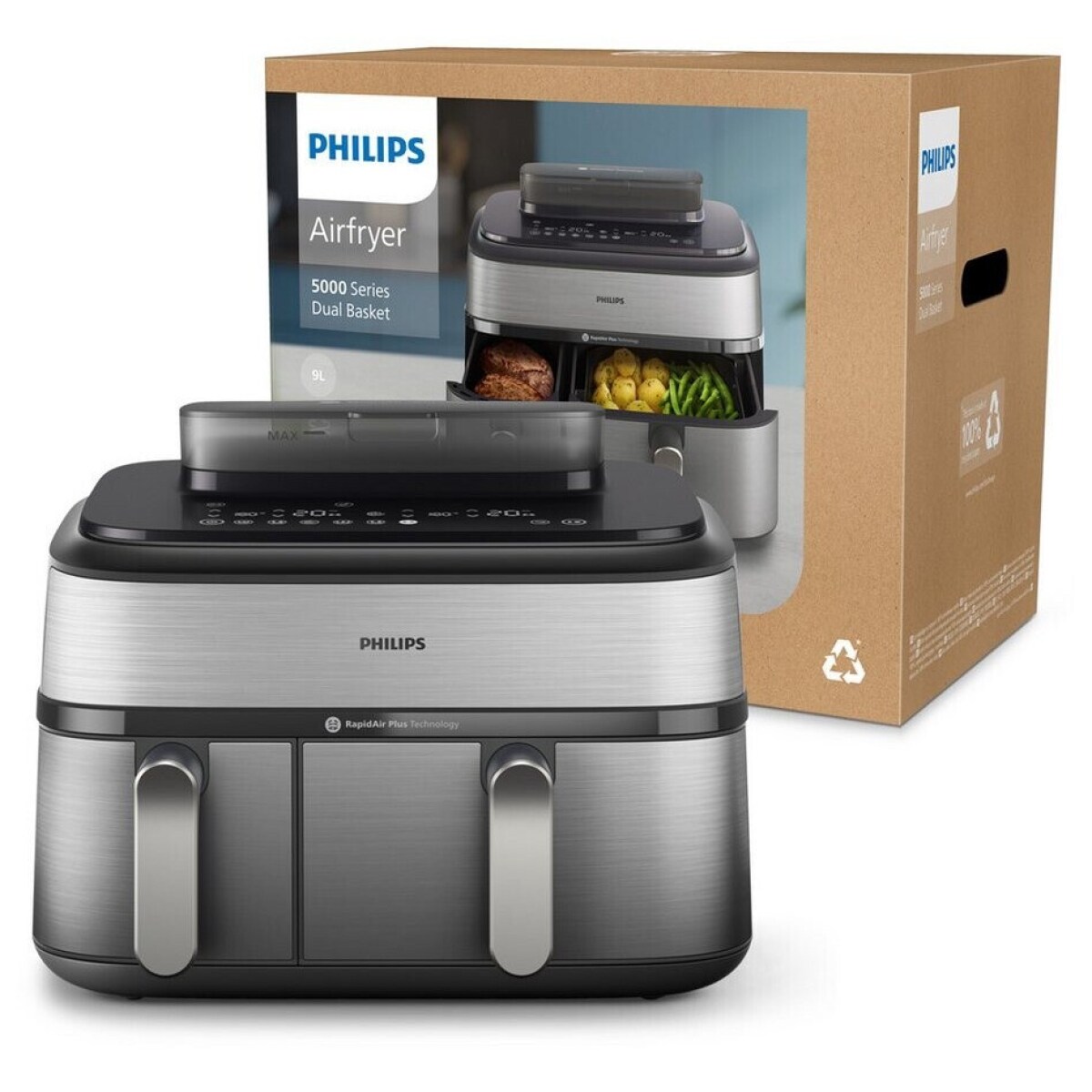 NA555/00 Airfryer Dual silver