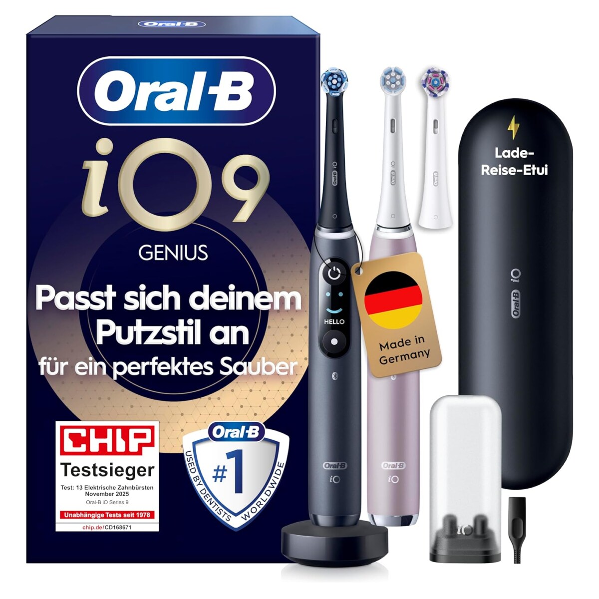 Oral-B iO Series 9 Duo Black Onyx/Rose Quartz +tip - Bild 1