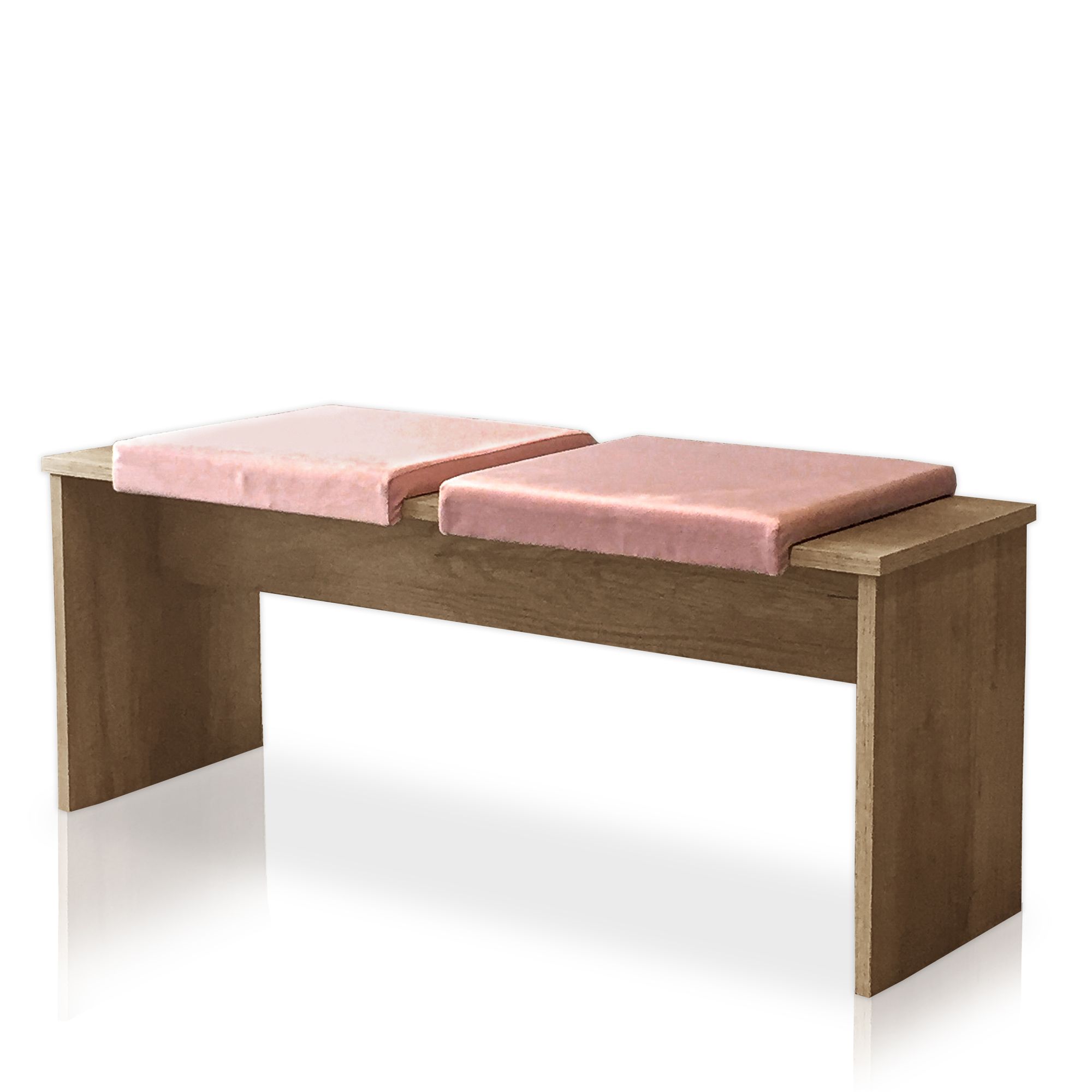 Lycce Klemmkissen / Sitzkissen mit 1 Leiste, Velourstoff rosa und blau - Bild 1