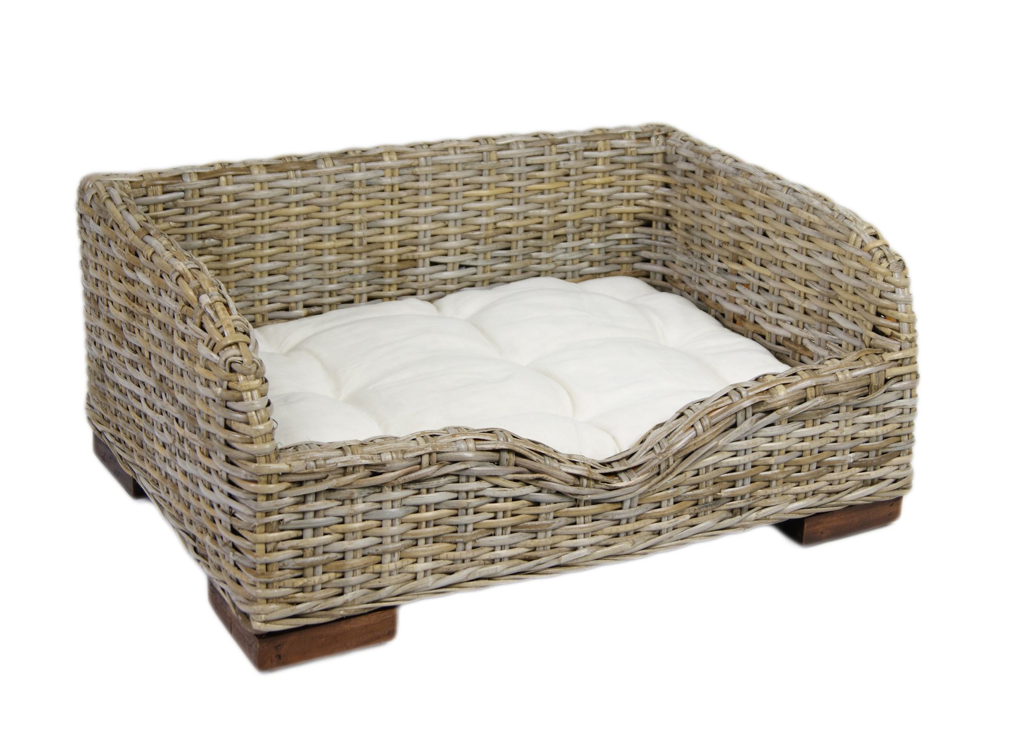 Tiersofa VILLA aus Rattangeflecht mit Einstieg und Liegekissen Naturmaterial - Bild 1