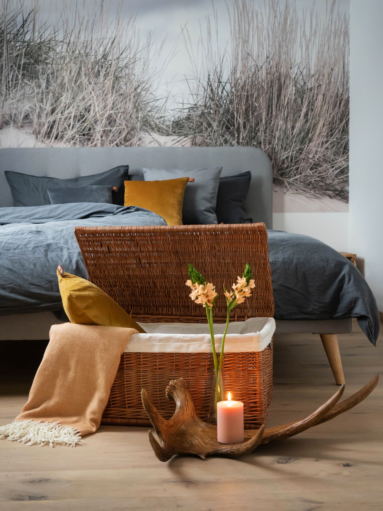 Lycce W&auml;schetruhe - 70L oder 150L - aus Weide, W&auml;schekorb mit Deckel - Bild 1