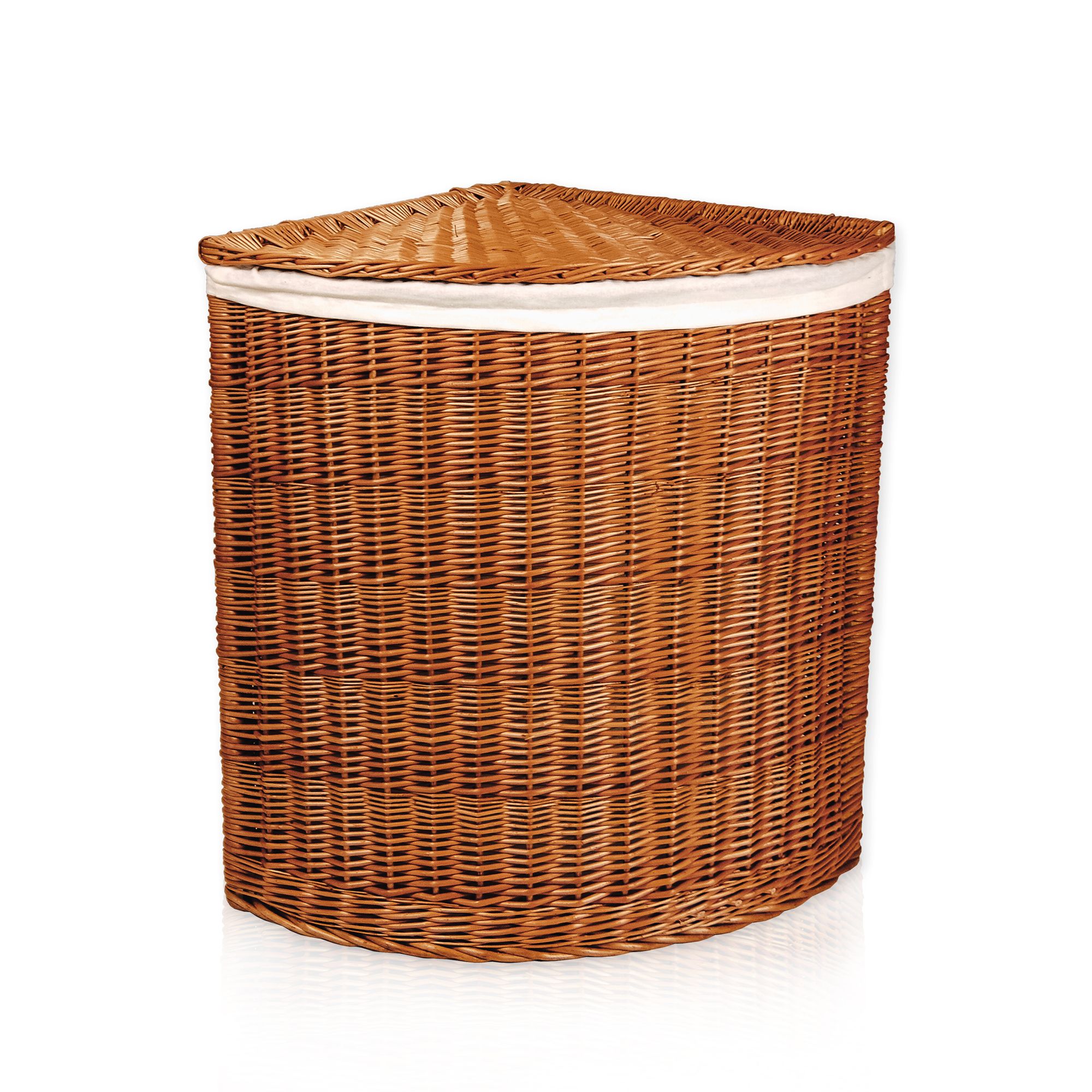 Lycce Eckw&auml;schetruhe - 75 L oder 125 L - aus Weide, Eckkorb mit Deckel - Bild 1