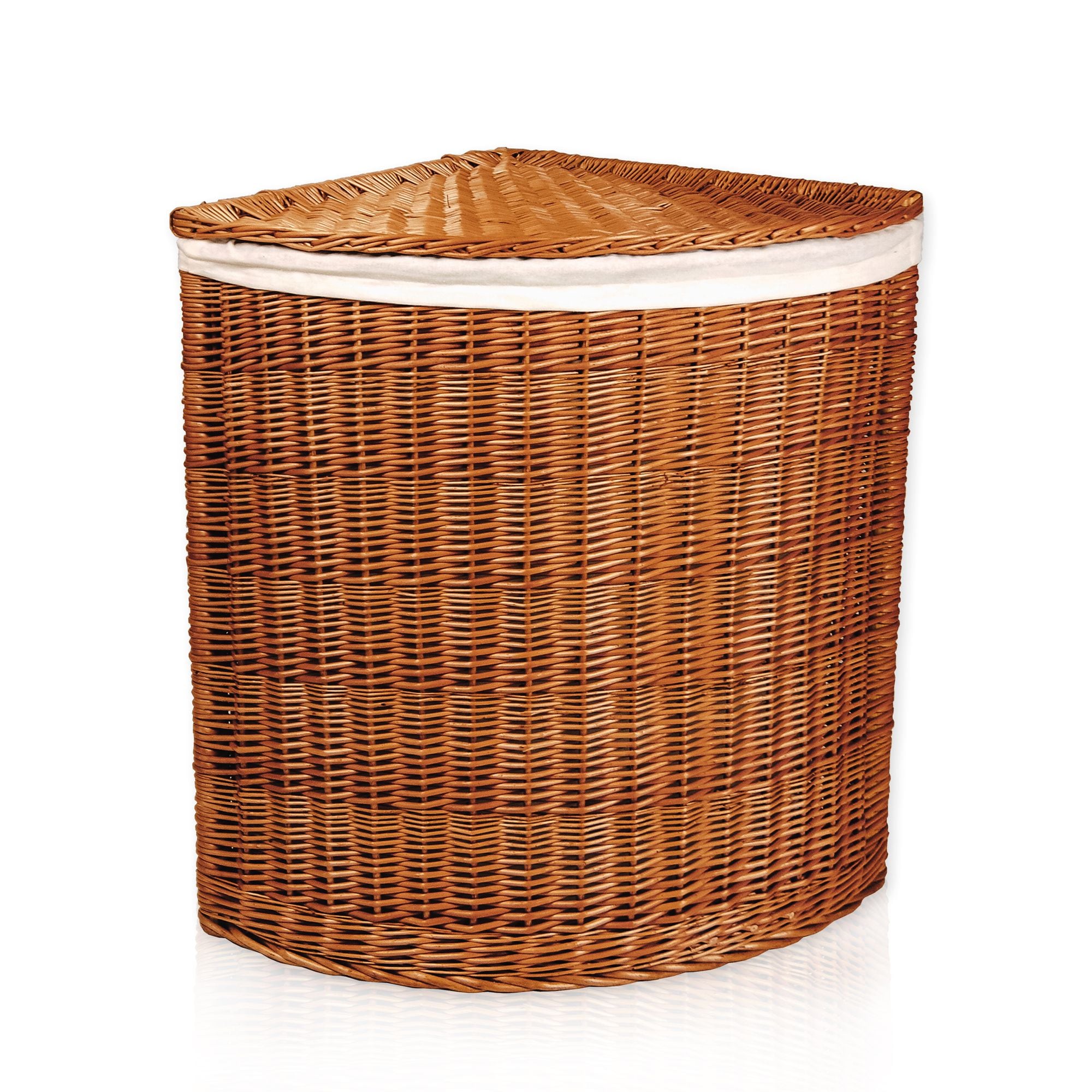 Lycce Eckw&auml;schetruhe - 75 L oder 125 L - aus Weide, Eckkorb mit Deckel - Bild 1