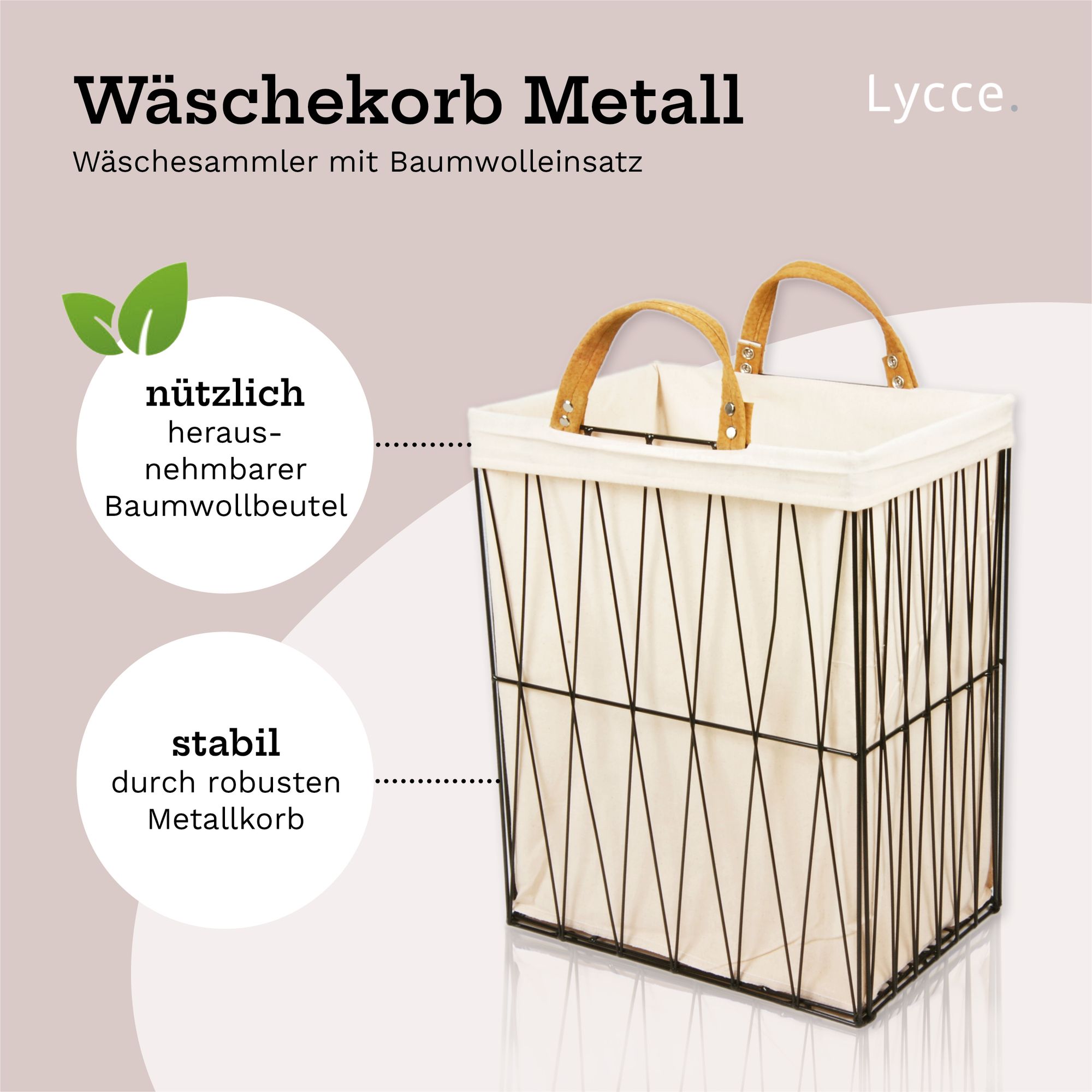 Lycce Wäschesammler Wäschekorb schmal Metall schwarz 35 l (35 x 25 x 46 cm) online kaufen bei Netto