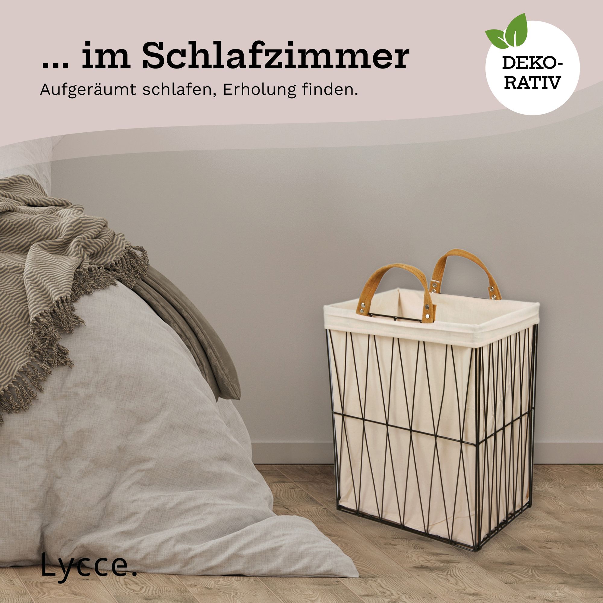 Lycce Wäschesammler Wäschekorb schmal Metall schwarz 35 l (35 x 25 x 46 cm)