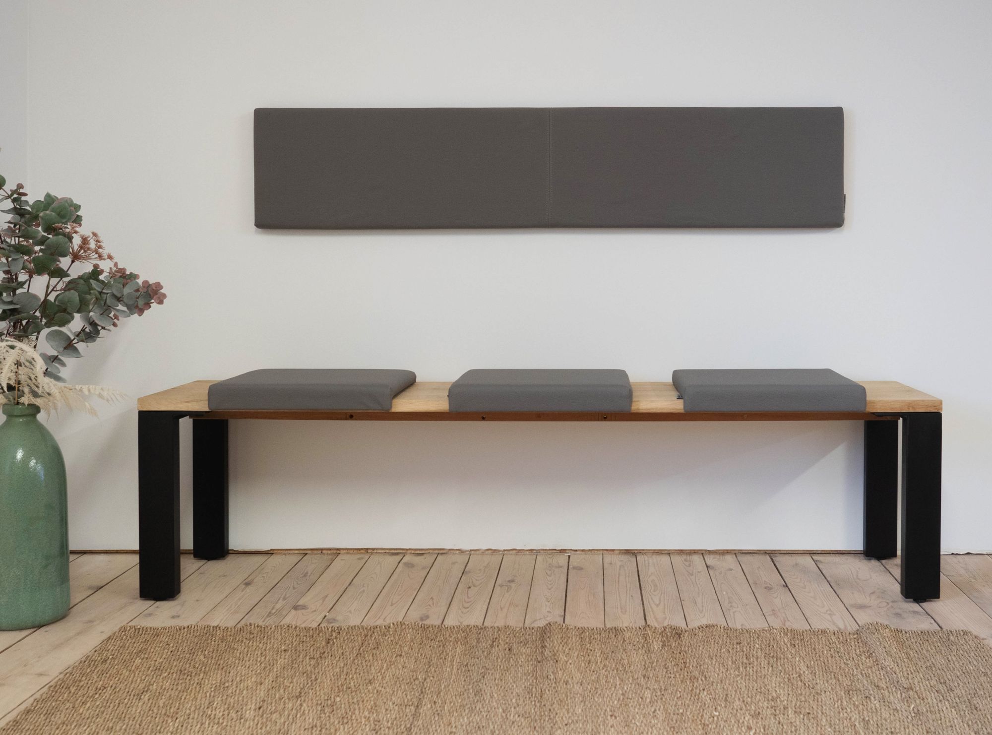 Lycce XXL Wandkissen Wandpolster, Polsterstoff, 150cm  taupe oder blau - Bild 1