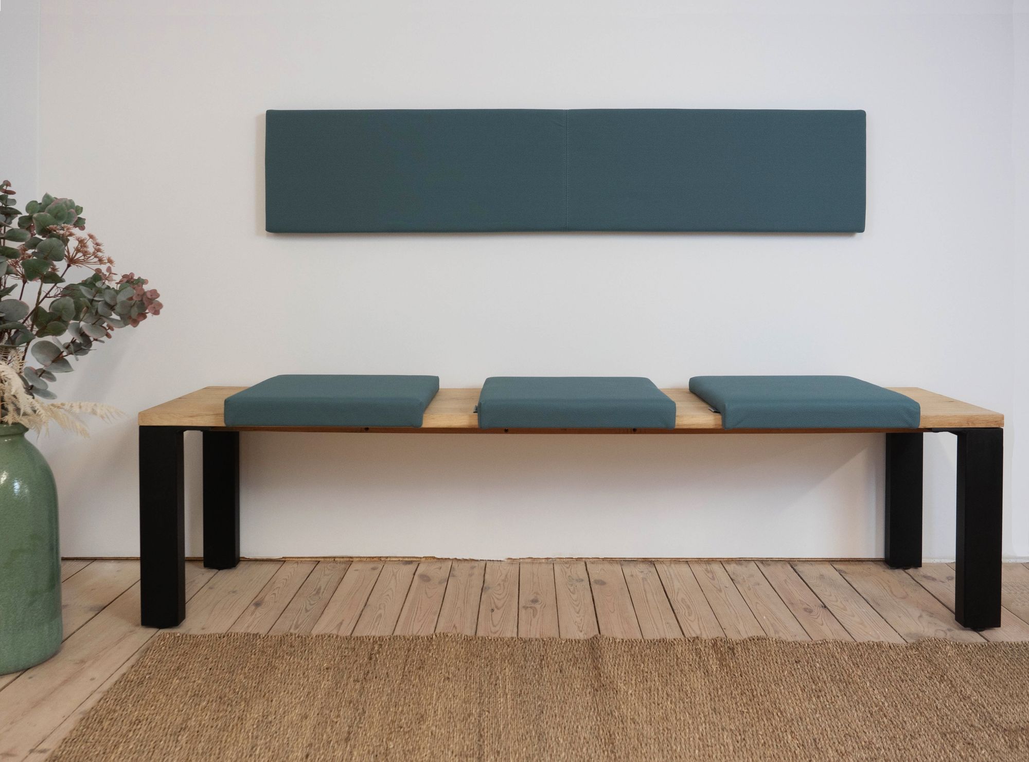 Lycce XXL Wandkissen Wandpolster, Polsterstoff, 150cm  taupe oder blau - Bild 1