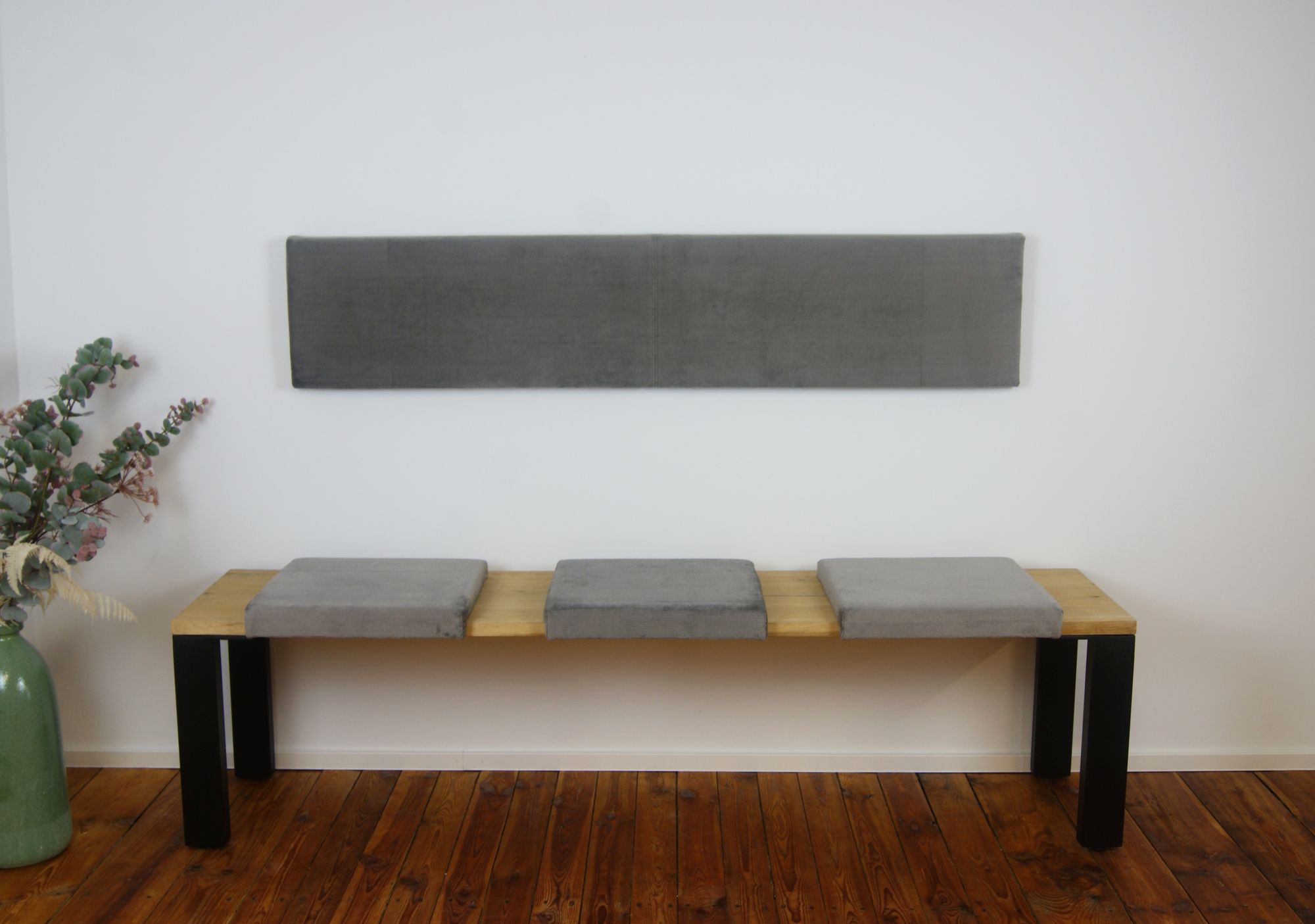 Lycce XXL Wandkissen Wandpolster mit Montage-Set, Samt SORRISO, 1,5m - Bild 1