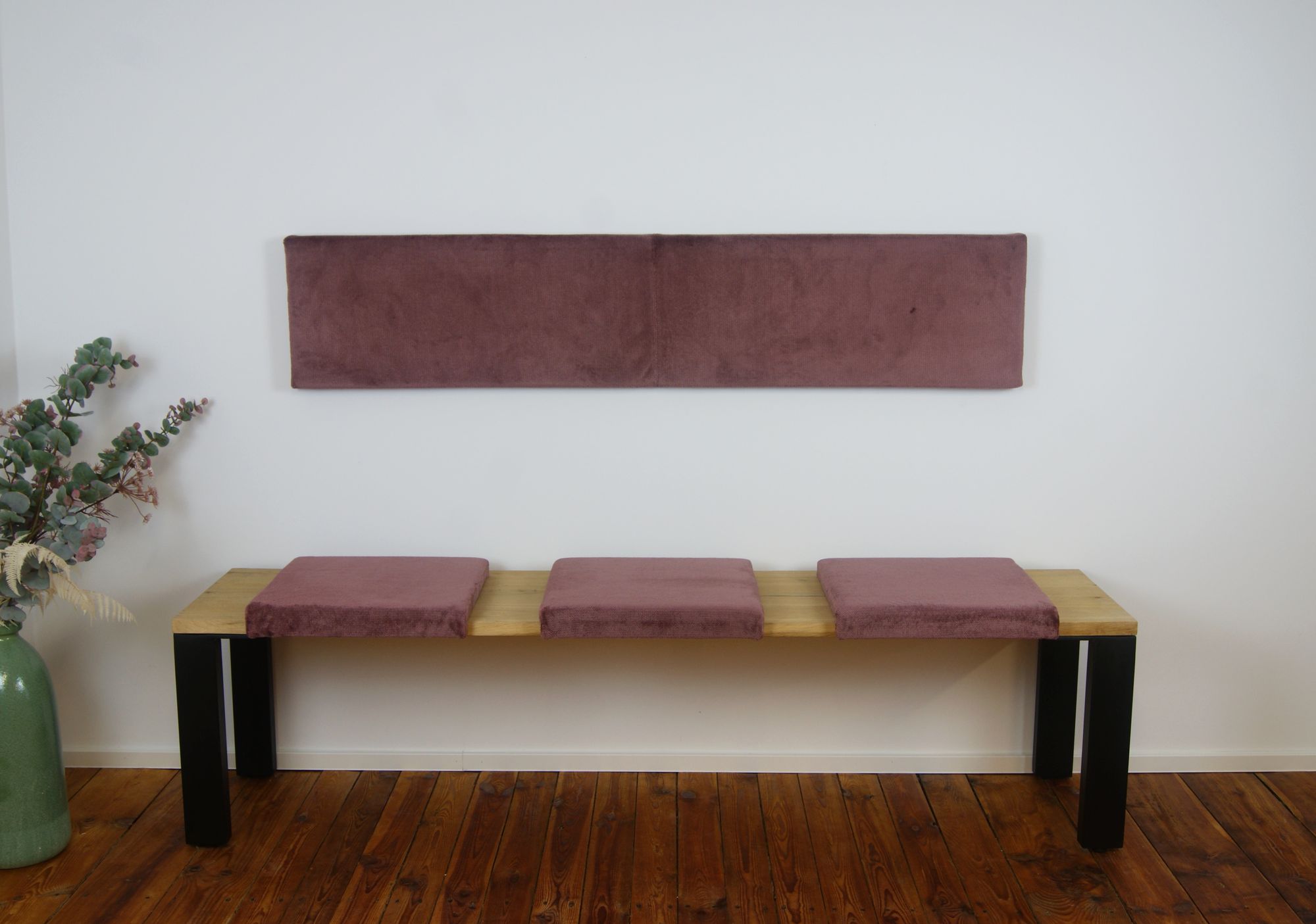 Lycce XXL Wandkissen Wandpolster mit Montage-Set, Samt SORRISO, 1,5m - Bild 1