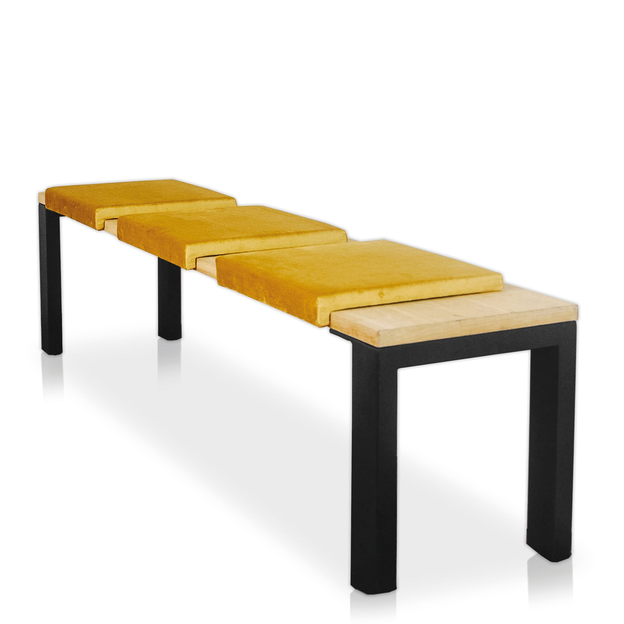 Lycce Klemmkissen / Sitzkissen mit 1 Leiste, Samtbezug FRESH senf oliv - Bild 1