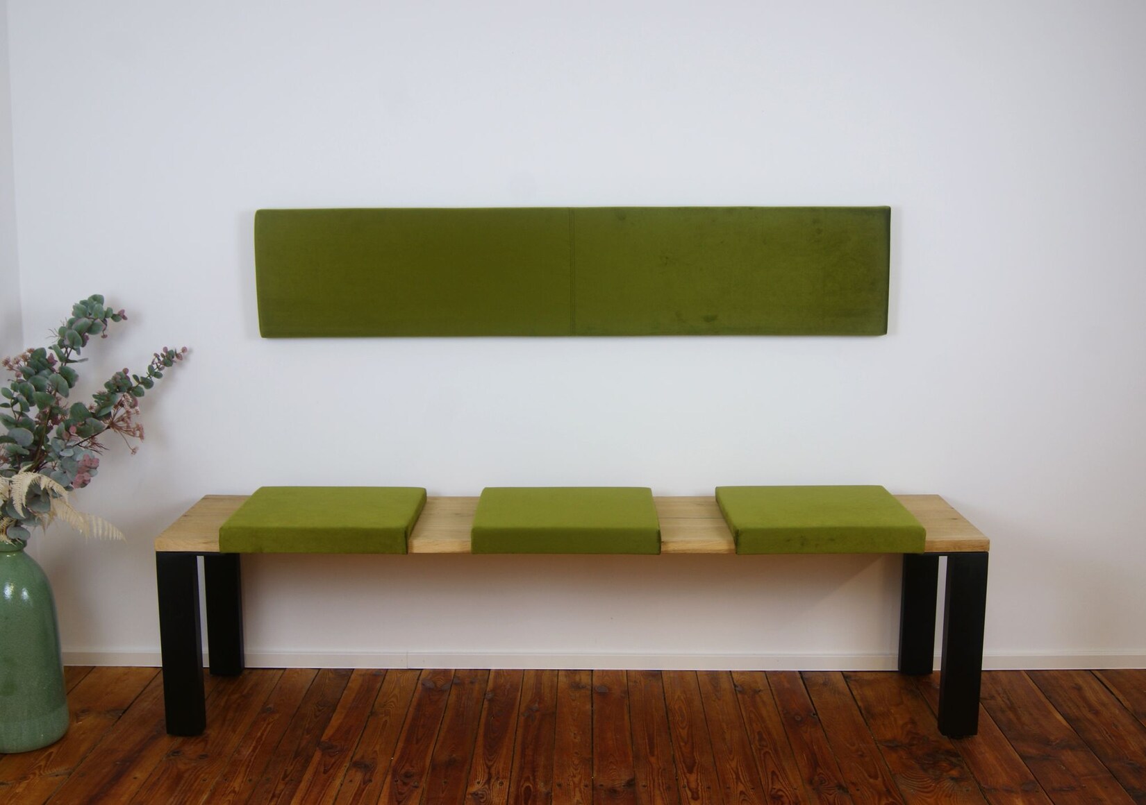 Lycce XXL Wandkissen Wandpolster mit Montage-Set, Samt FRESH, 1,5m