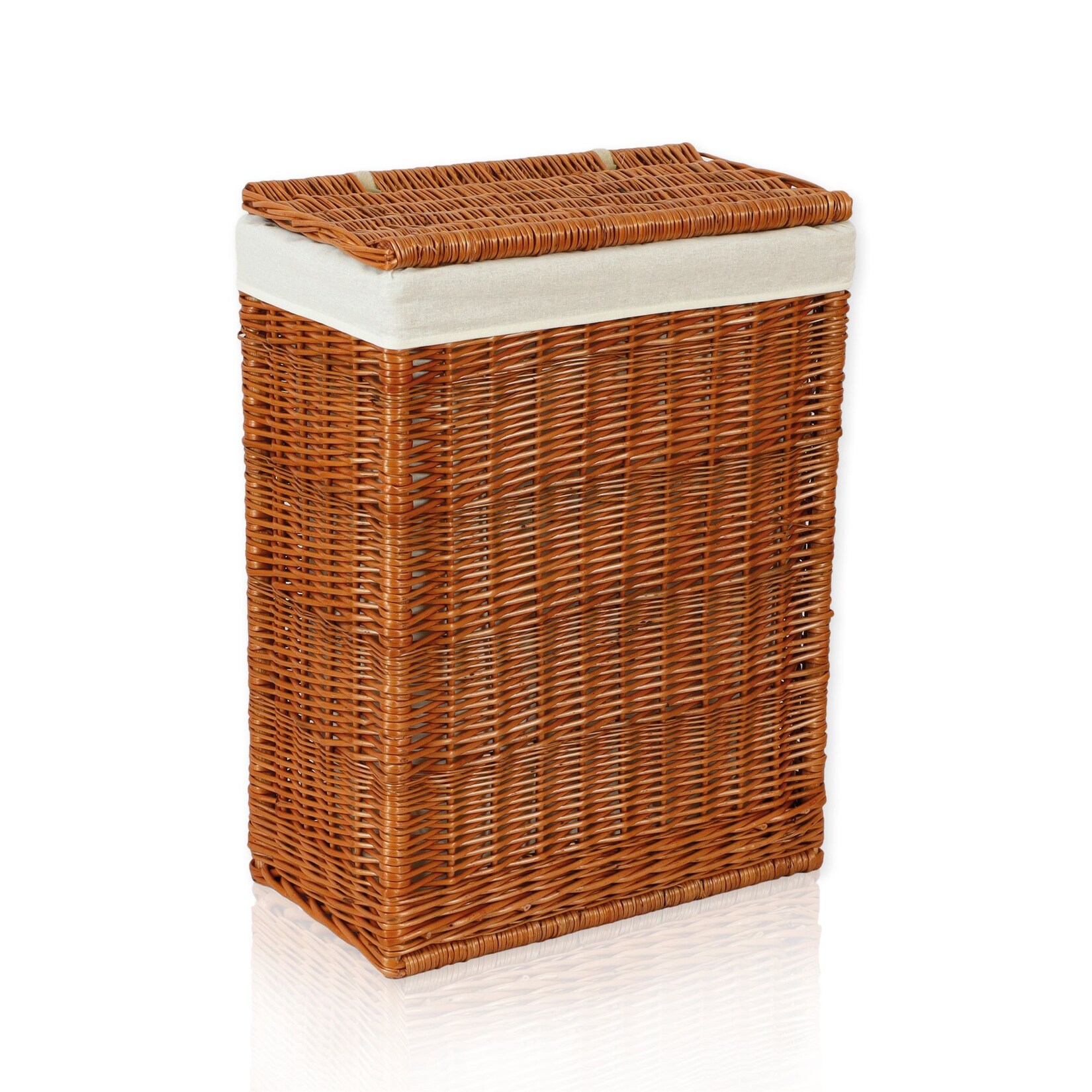 Lycce Nischenwäschekorb 60L mit Deckel, aus Weide geflochten | 04260474666416