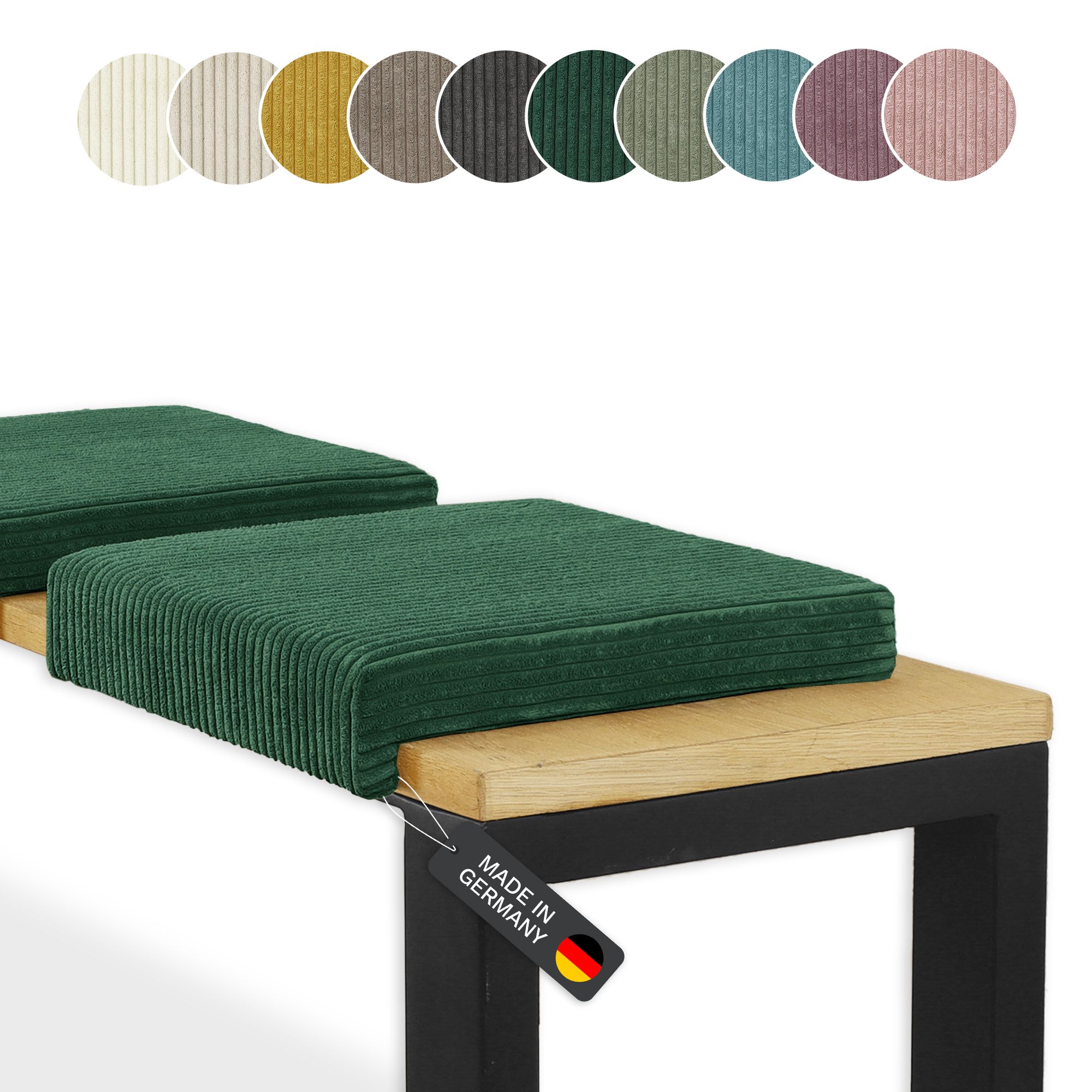 Lycce Klemmkissen Sitzkissen mit 1 Leiste, Cordstoff extra Polsterung - Bild 1