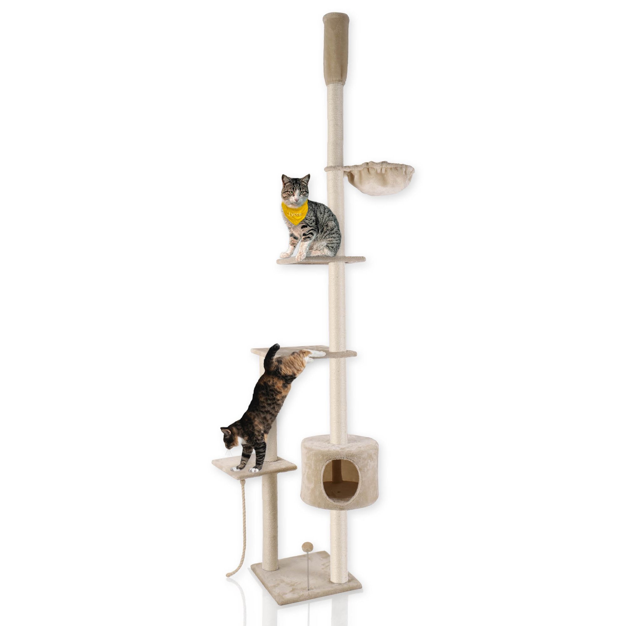 Lycce Katzenbaum TOWER Kratzbaum deckenhoch Sisal Pl&uuml;sch  230-260 cm - Bild 1
