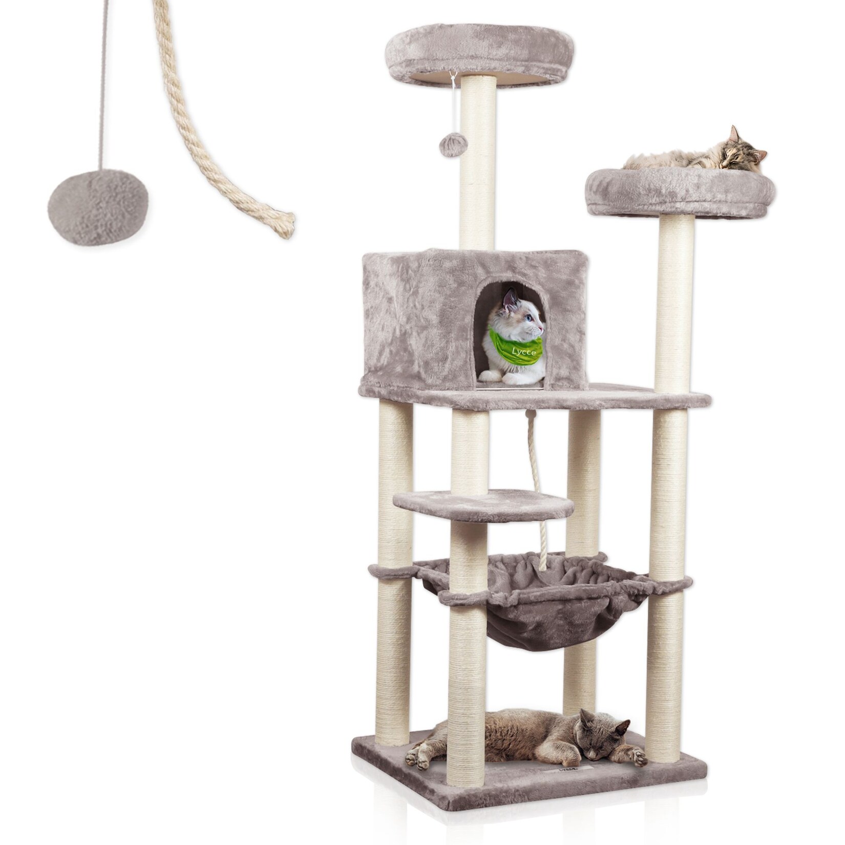 Lycce Kratzbaum ROYAL Katzenbaum mit Höhle und Hängematte, 145 cm | 04260474666584