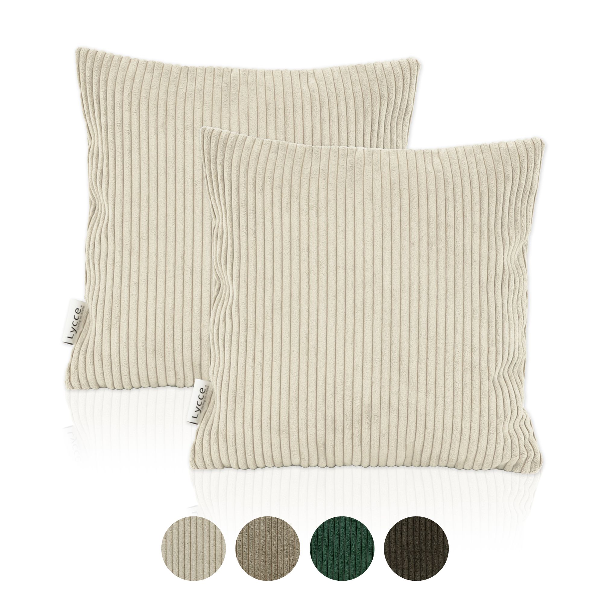 Lycce 2er Set Kissenbezug aus trendigem Cordstoff (40 x 40 cm) - Bild 1